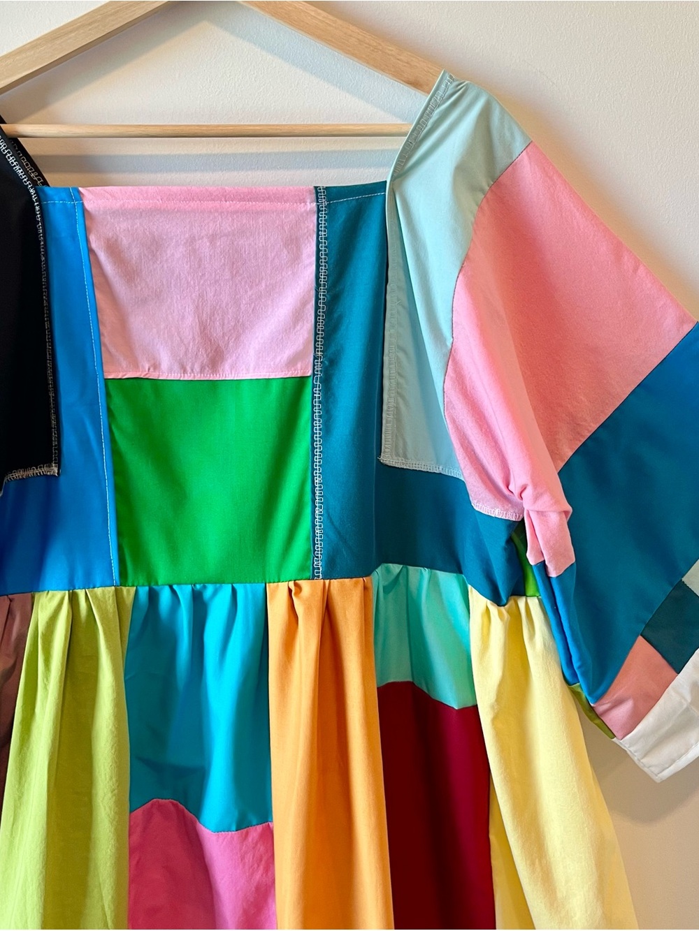 Handmade Quilted Patchwork Colorblock Dress SKU 05242 - Picture 15 of 16